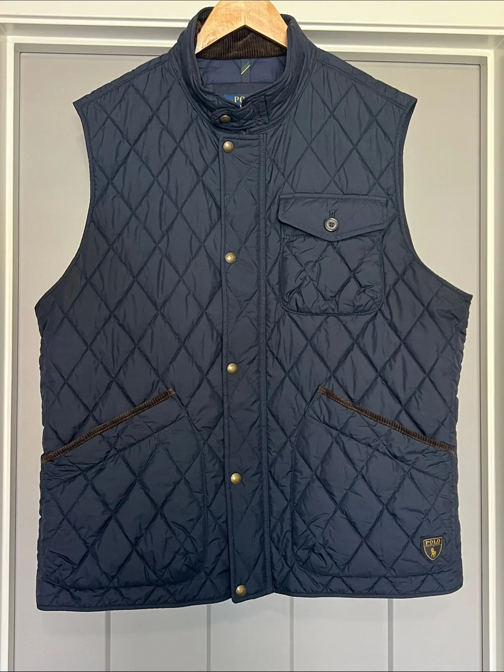 Polo by Ralph Lauren Navy Diamond-Quilted Men's Vest Size XL